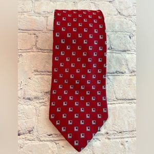 BROOKS BROTHERS MAKERS MENS RED/BLUE/YELLOW PATTERN SILK TIE